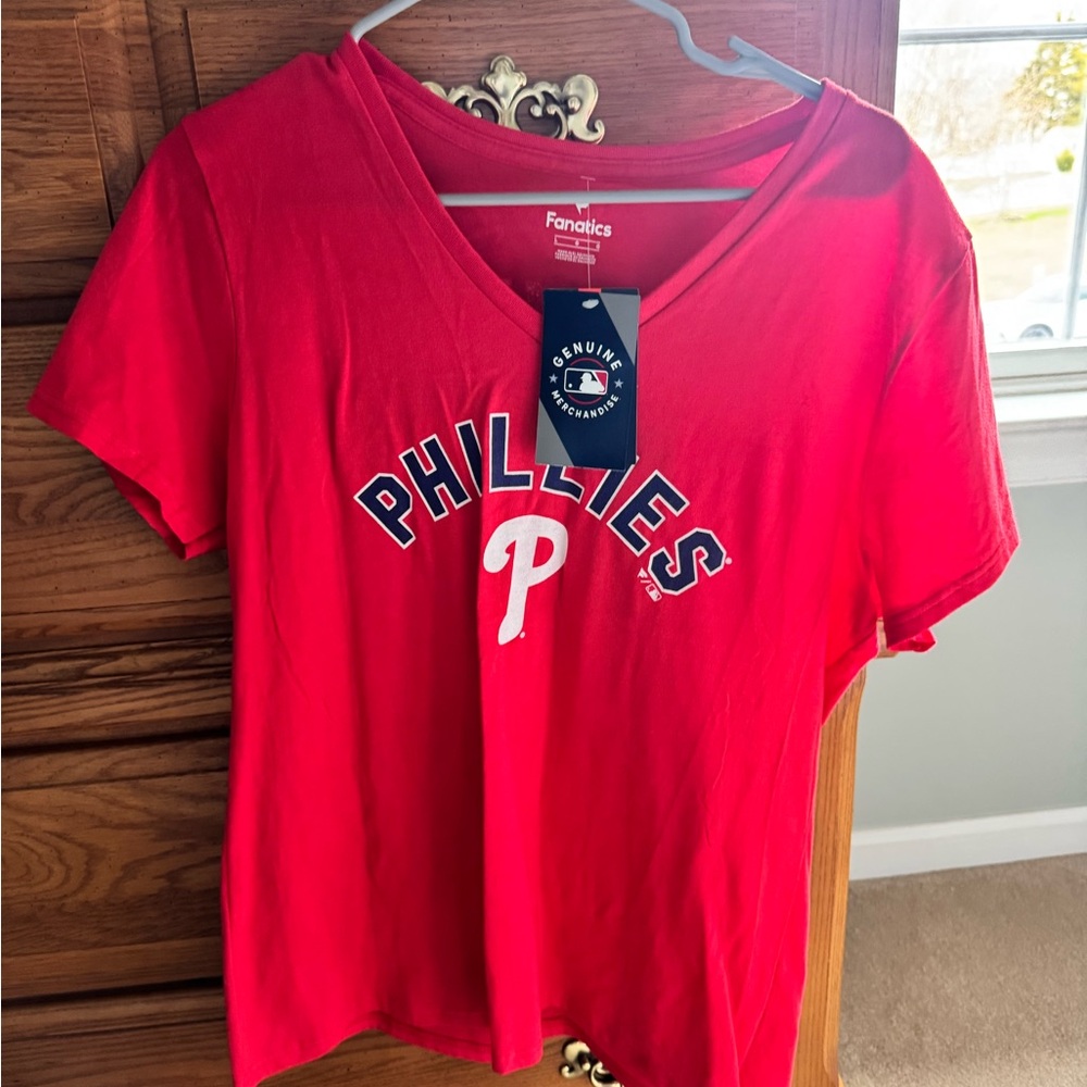 Fanatics Red Philadelphia Phillies V-Neck Women's Tee